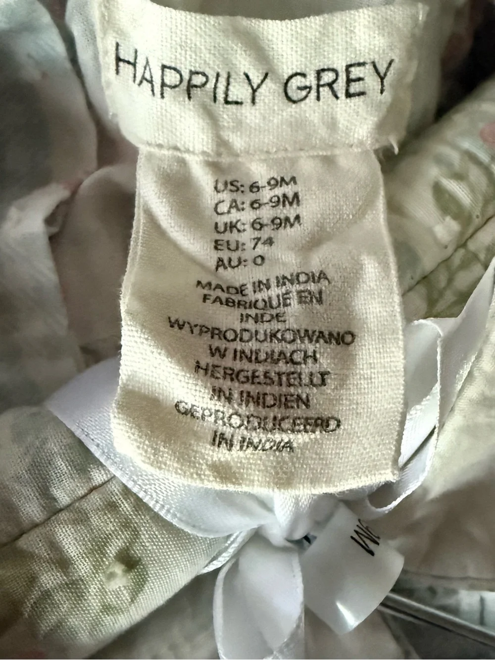 Happily Grey Baby Girl Floral Blue Gingham Dress